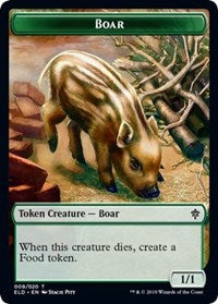 Image of Boar // Food (15) Double-Sided Token [Throne of Eldraine Tokens]