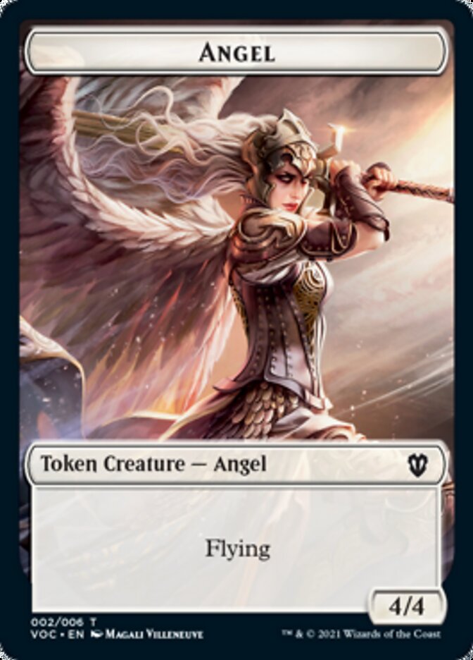 Image of Angel // Clue Double-Sided Token [Innistrad: Crimson Vow Commander Tokens]