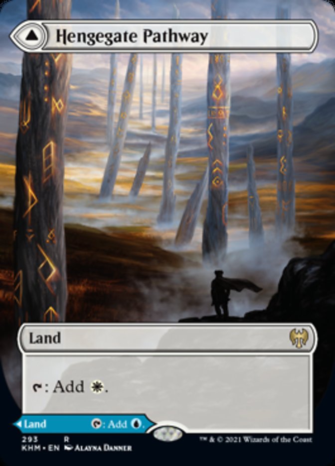 Image of Hengegate Pathway // Mistgate Pathway (Borderless Alternate Art) [Kaldheim]