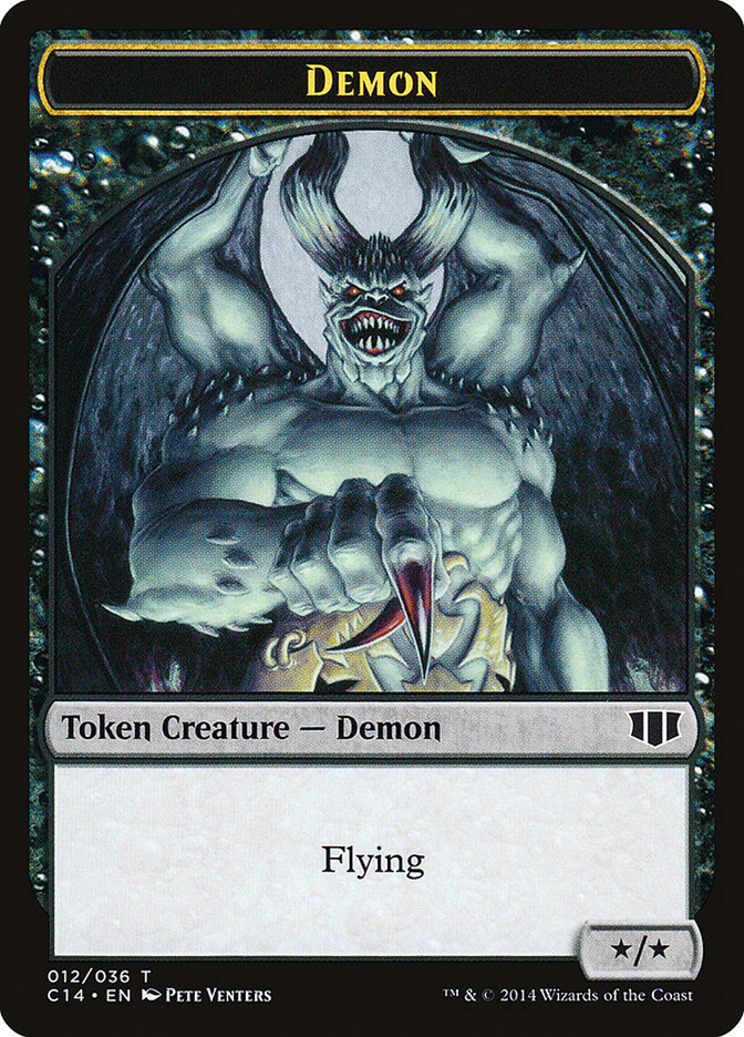 Image of Demon (012/036) // Zombie (016/036) Double-Sided Token [Commander 2014 Tokens]