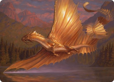 Image of Adult Gold Dragon Art Card [Dungeons & Dragons: Adventures in the Forgotten Realms Art Series]