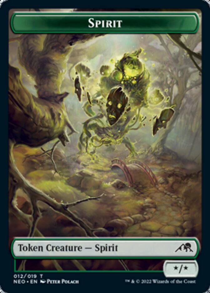 Image of Spirit (002) // Spirit (012) Double-Sided Token [Kamigawa: Neon Dynasty Tokens]