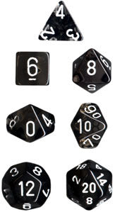 Image of Chessex Translucent - Smoke/White - 7 Dice