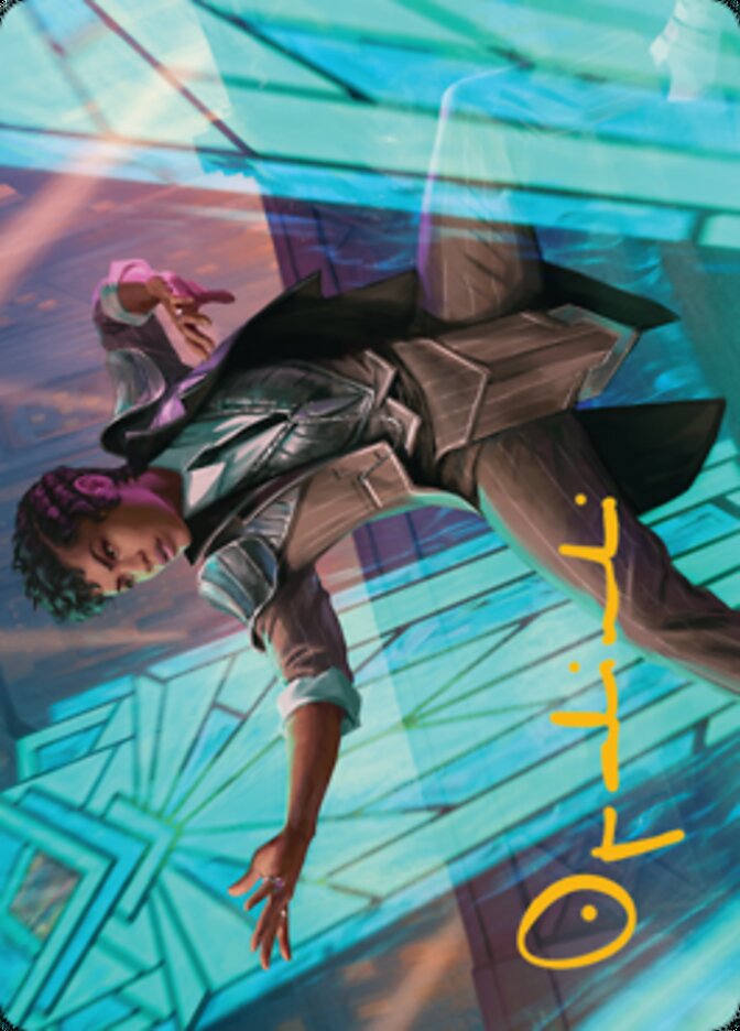 Image of Dapper Shieldmate Art Card (Gold-Stamped Signature) [Streets of New Capenna Art Series]