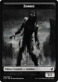 Image of Zombie (010) // Zombie (011) Double-Sided Token [Commander 2019 Tokens]