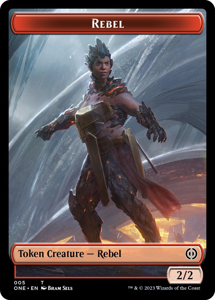 Image of Rebel // Goblin Double-Sided Token [Phyrexia: All Will Be One Commander Tokens]