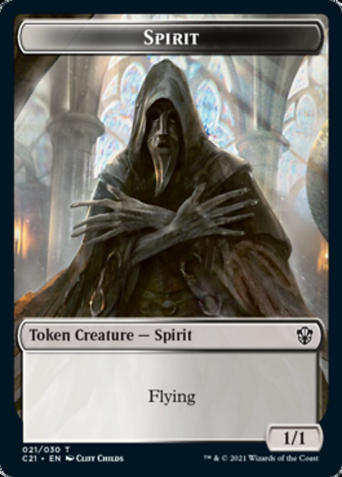 Image of Zombie // Spirit Double-Sided Token [Commander 2021 Tokens]