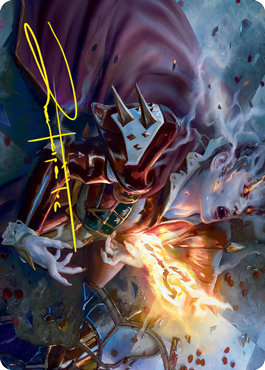 Image of Flame-Blessed Bolt Art Card (Gold-Stamped Signature) [Innistrad: Crimson Vow Art Series]