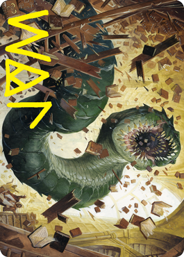 Image of Bookwurm Art Card (Gold-Stamped Signature) [Strixhaven: School of Mages Art Series]