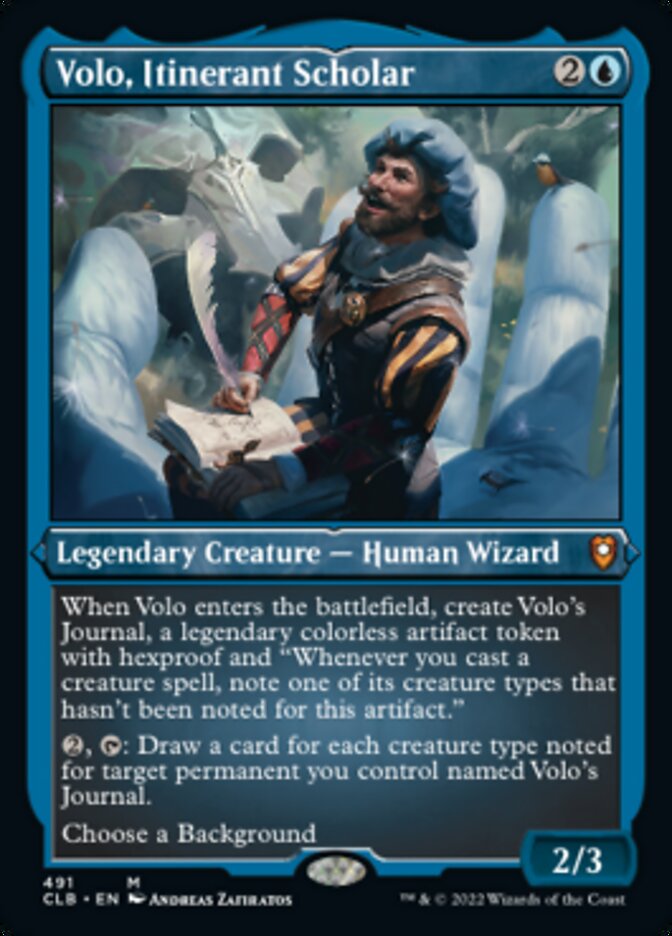 Image of Volo, Itinerant Scholar (Foil Etched) [Commander Legends: Battle for Baldur's Gate]