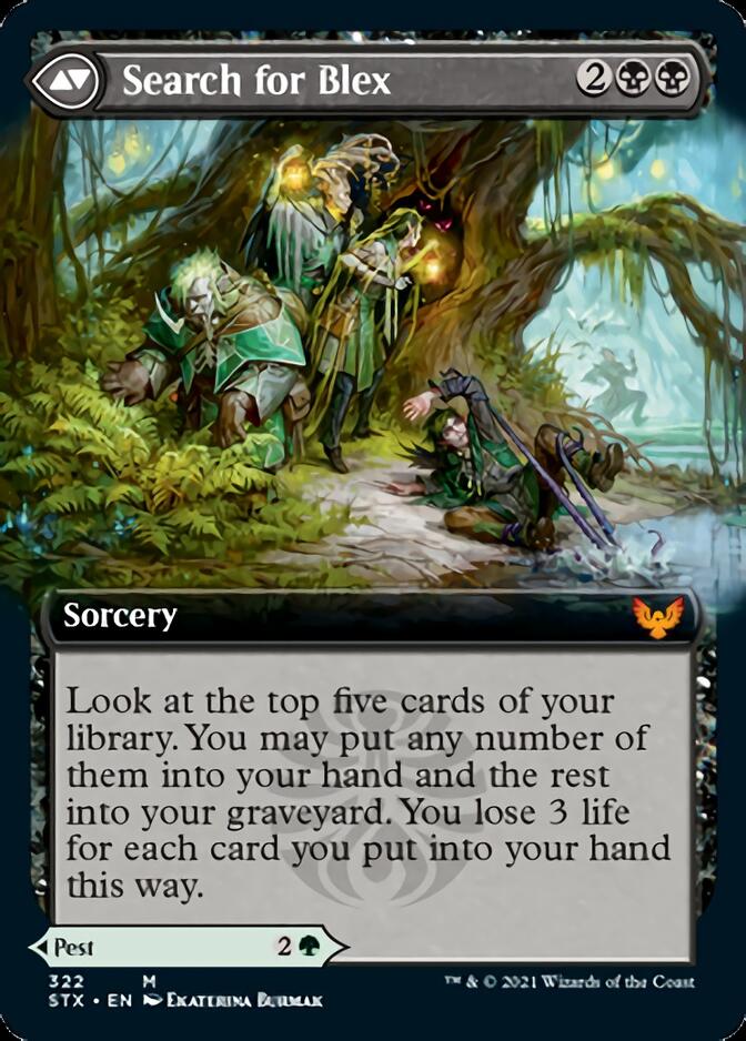 Image of Blex, Vexing Pest // Search for Blex (Extended Art) [Strixhaven: School of Mages]