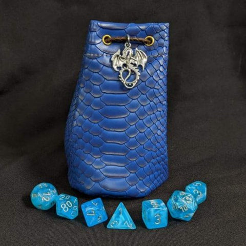 Deep Blue Dragonhide Dice Bag (Medium)