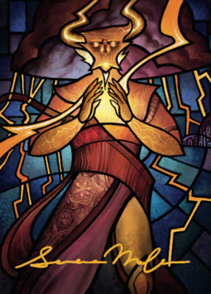 Image of Najal, the Storm Runner Art Card (Gold-Stamped Signature) [Dominaria United Art Series]