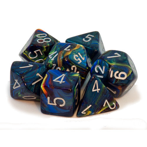 Image of Chessex Festive - Green/Silver - 7 Dice Set