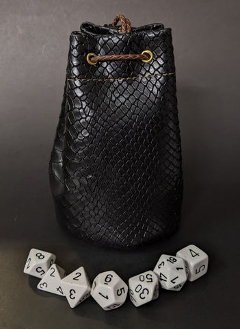 Black Dragonhide Dice Bag (Medium)