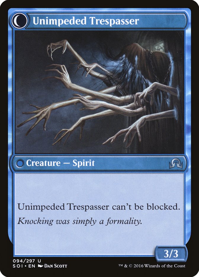 Image of Uninvited Geist // Unimpeded Trespasser [Shadows over Innistrad]