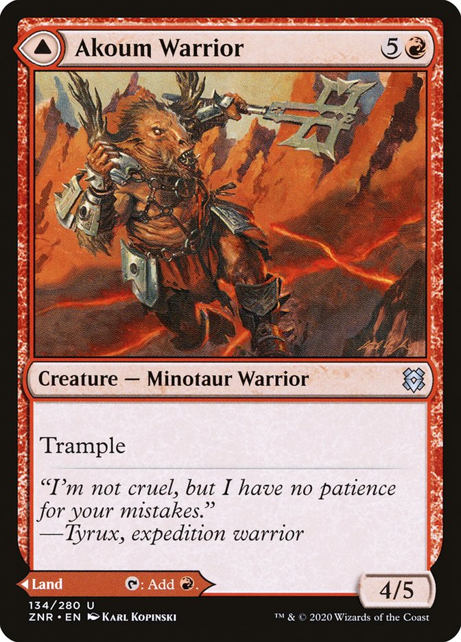 Image of Akoum Warrior // Akoum Teeth [Zendikar Rising]