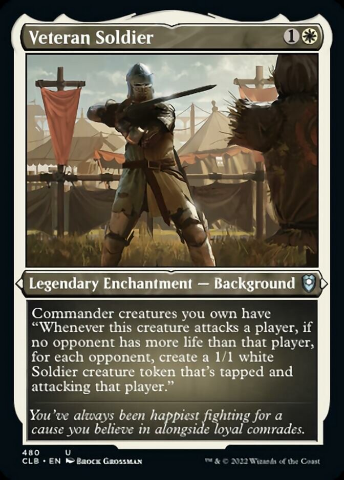 Image of Veteran Soldier (Foil Etched) [Commander Legends: Battle for Baldur's Gate]