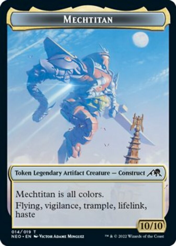 Image of Spirit (002) // Mechtitan Double-Sided Token [Kamigawa: Neon Dynasty Tokens]