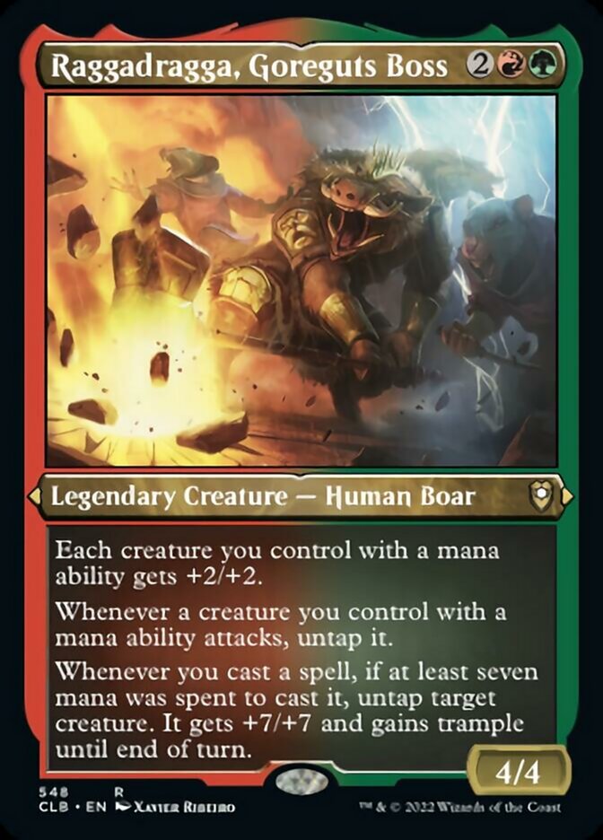 Image of Raggadragga, Goreguts Boss (Foil Etched) [Commander Legends: Battle for Baldur's Gate]