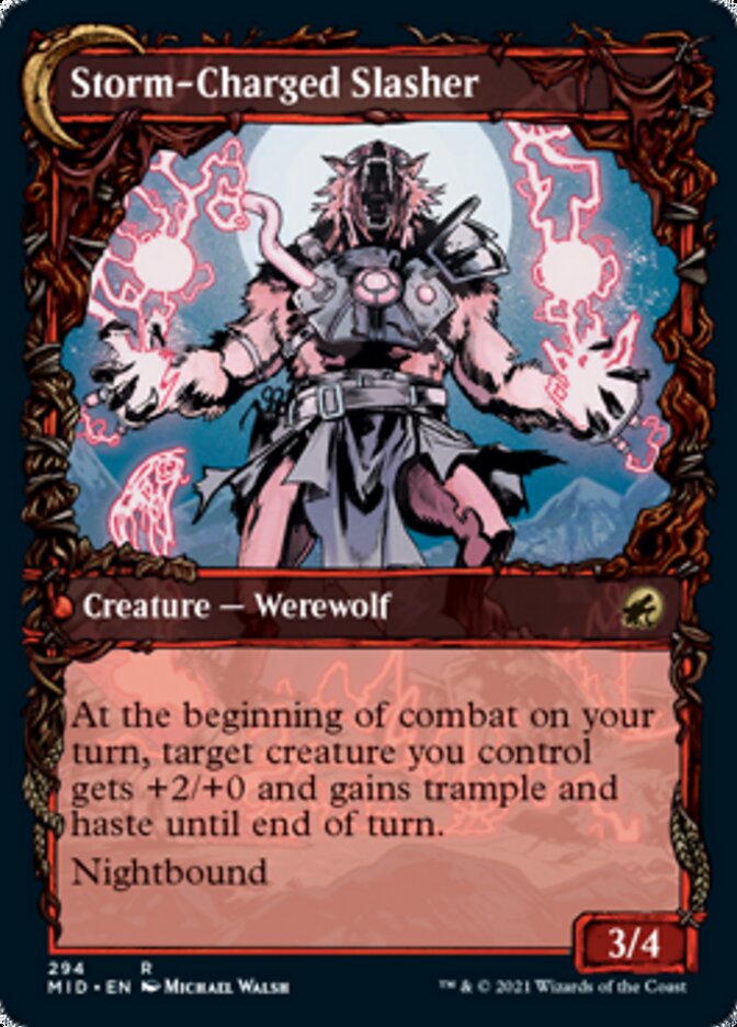 Image of Reckless Stormseeker // Storm-Charged Slasher (Showcase Equinox) [Innistrad: Midnight Hunt]