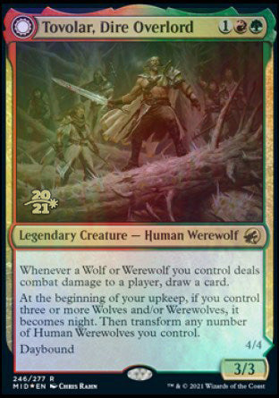 Image of Tovolar, Dire Overlord // Tovolar, the Midnight Scourge [Innistrad: Midnight Hunt Prerelease Promos]