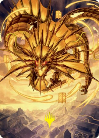 Image of Ao, the Dawn Sky 2 Art Card (Gold-Stamped Signature) [Kamigawa: Neon Dynasty Art Series]