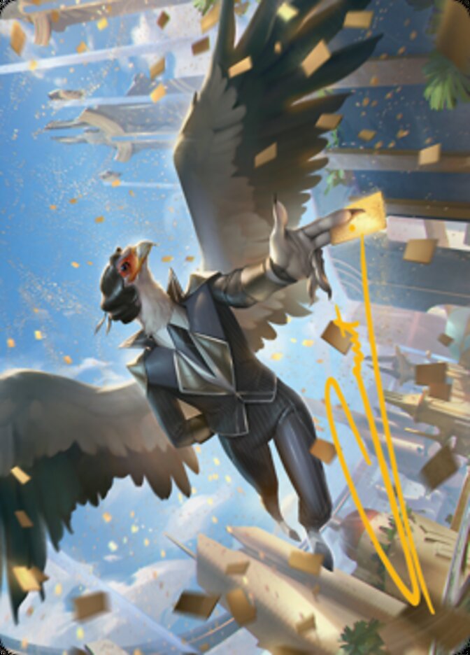 Image of Skyboon Evangelist Art Card (Gold-Stamped Signature) [Streets of New Capenna Art Series]