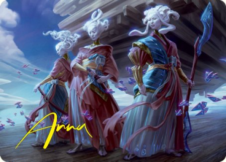 Image of Guardians of Oboro Art Card (Gold-Stamped Signature) [Kamigawa: Neon Dynasty Art Series]