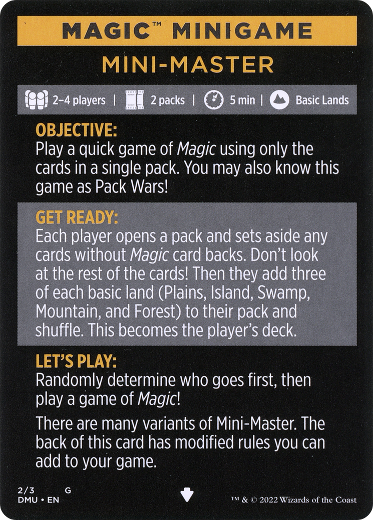 Image of Mini-Master (Magic Minigame) [Commander Legends: Battle for Baldur's Gate Minigame]