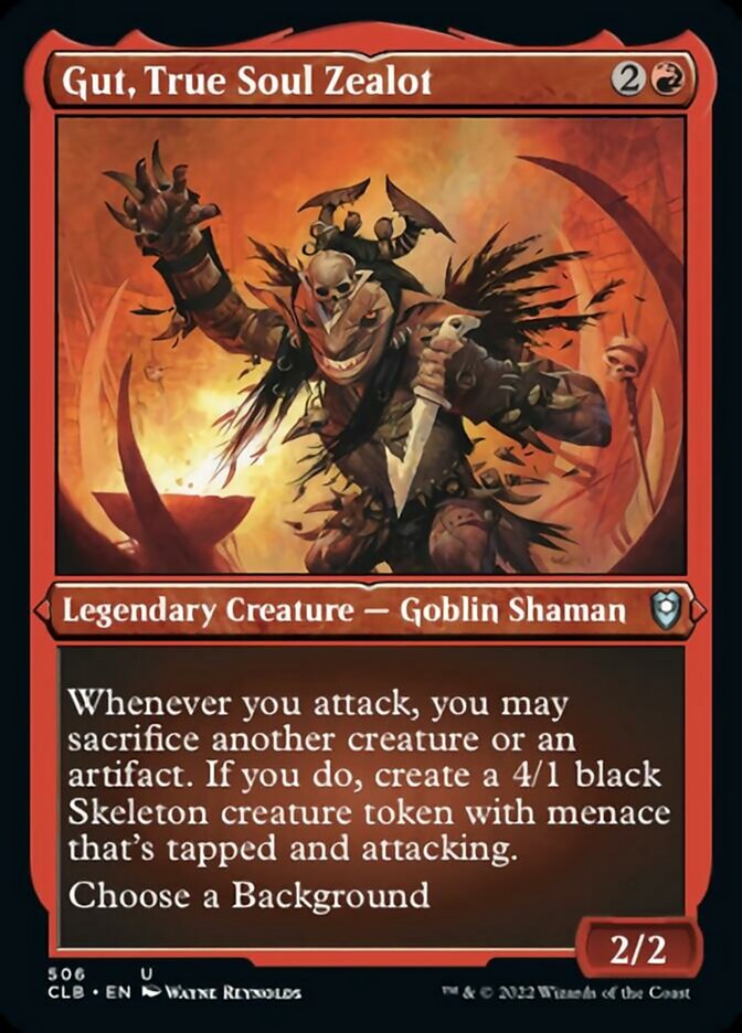 Image of Gut, True Soul Zealot (Foil Etched) [Commander Legends: Battle for Baldur's Gate]