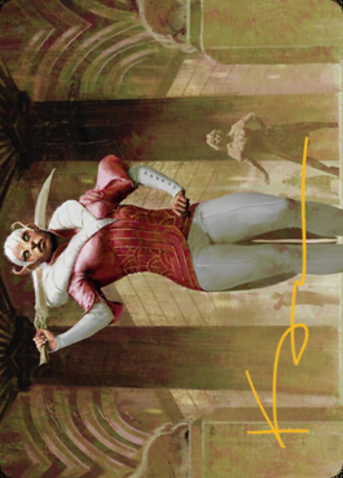 Image of Mage's Attendant Art Card (Gold-Stamped Signature) [Streets of New Capenna Art Series]