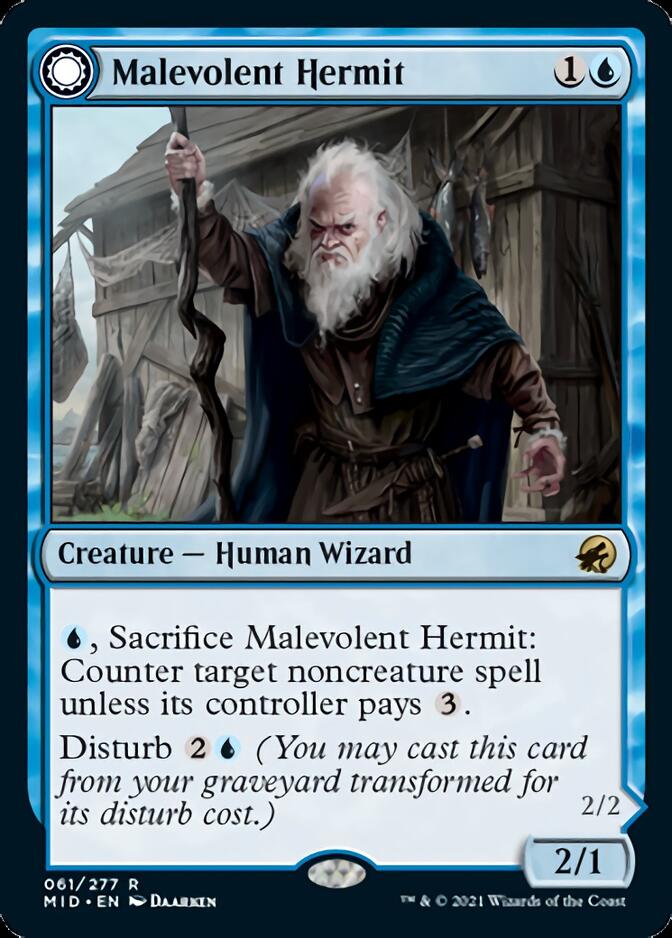 Image of Malevolent Hermit // Benevolent Geist [Innistrad: Midnight Hunt]