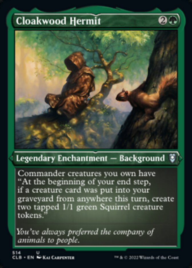 Image of Cloakwood Hermit (Foil Etched) [Commander Legends: Battle for Baldur's Gate]