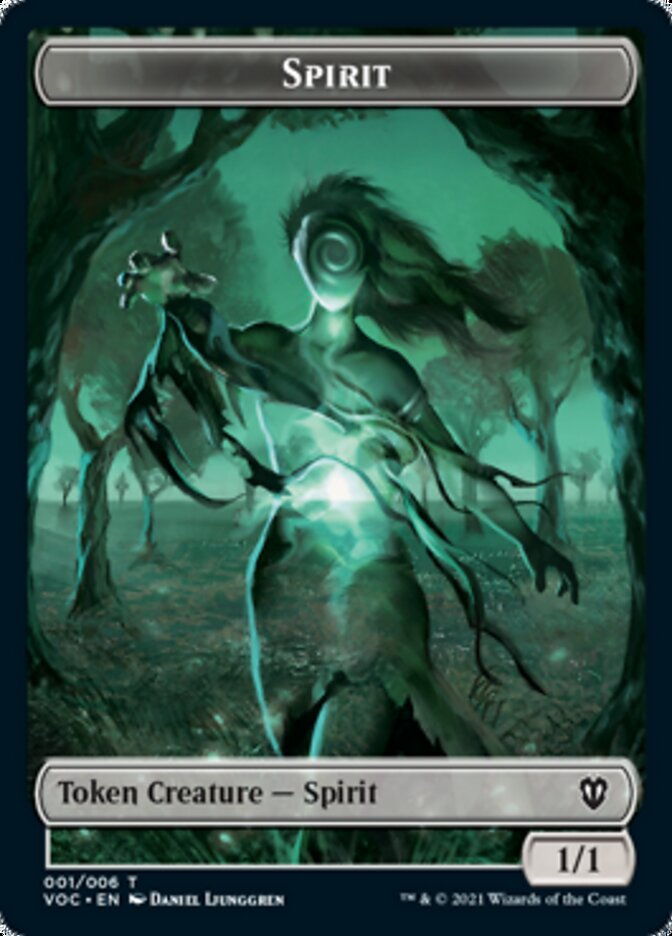 Image of Spirit (001) // Spirit (002) Double-Sided Token [Innistrad: Crimson Vow Commander Tokens]