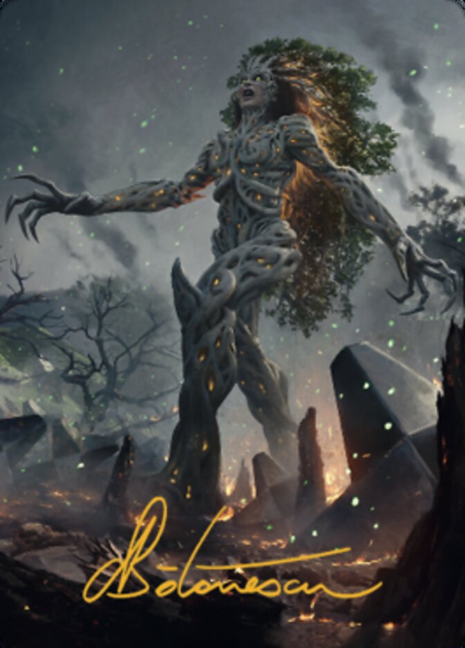 Image of Titania, Gaea Incarnate Art Card (Gold-Stamped Signature) [The Brothers' War Art Series]