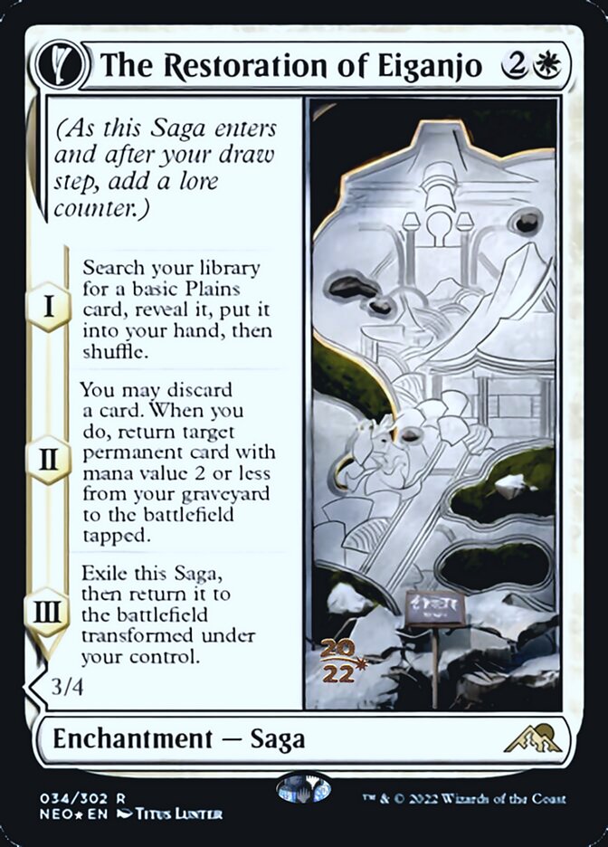 Image of The Restoration of Eiganjo // Architect of Restoration [Kamigawa: Neon Dynasty Prerelease Promos]