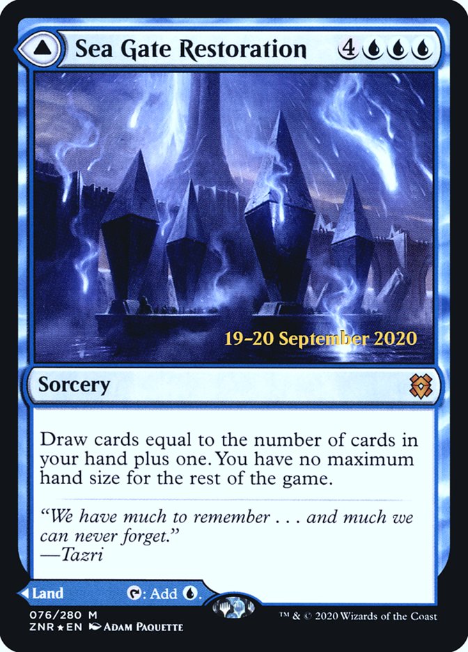 Image of Sea Gate Restoration // Sea Gate, Reborn [Zendikar Rising Prerelease Promos]