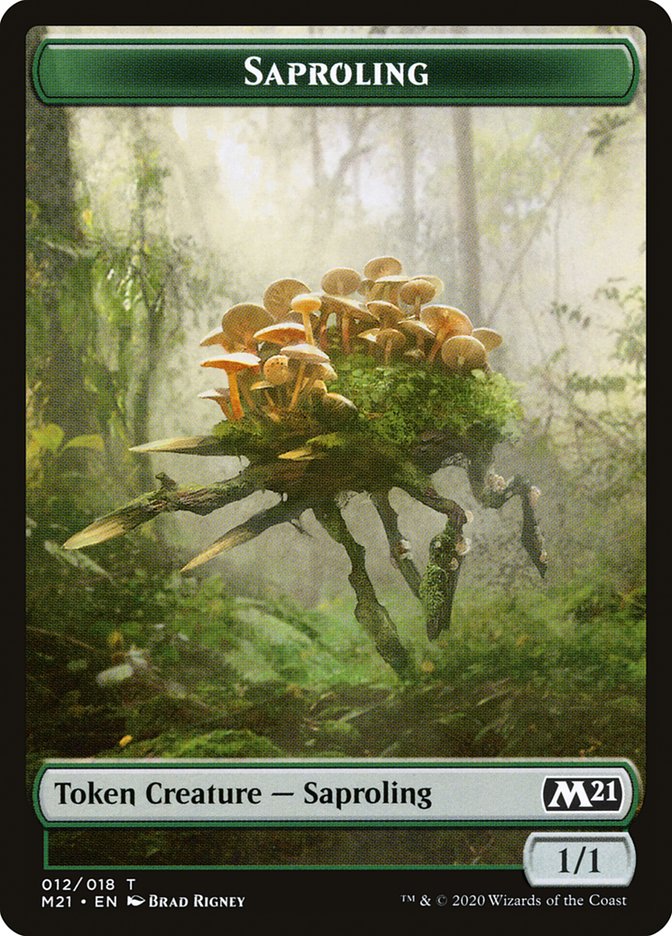 Image of Angel // Saproling Double-Sided Token [Core Set 2021 Tokens]