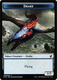 Image of Drake // Human Double-Sided Token [Commander 2019 Tokens]