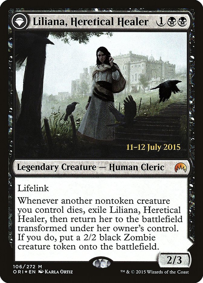 Image of Liliana, Heretical Healer // Liliana, Defiant Necromancer [Magic Origins Prerelease Promos]