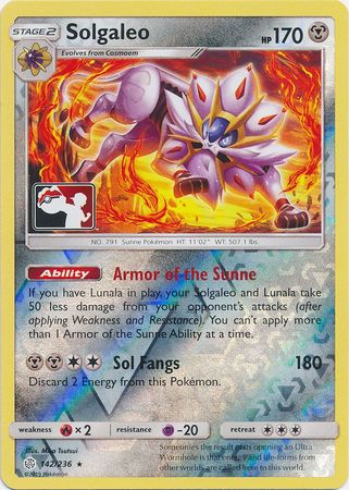 Image of Solgaleo (142/236) (Pokemon Club Special Print) [Sun & Moon: Cosmic Eclipse]