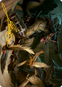Image of Wing Shredder Art Card (Gold-Stamped Signature) [Innistrad: Midnight Hunt Art Series]