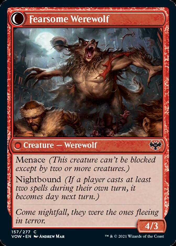 Image of Fearful Villager // Fearsome Werewolf [Innistrad: Crimson Vow]