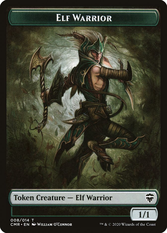 Image of Angel // Elf Warrior Double-Sided Token [Commander Legends Tokens]