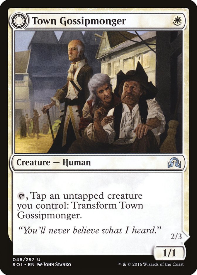 Image of Town Gossipmonger // Incited Rabble [Shadows over Innistrad]