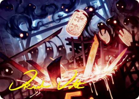 Image of Smoke Spirits' Aid Art Card (Gold-Stamped Signature) [Kamigawa: Neon Dynasty Art Series]