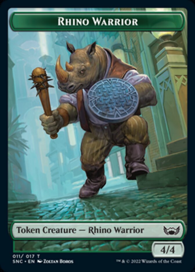 Image of Treasure (014) // Rhino Warrior Double-Sided Token [Streets of New Capenna Tokens]