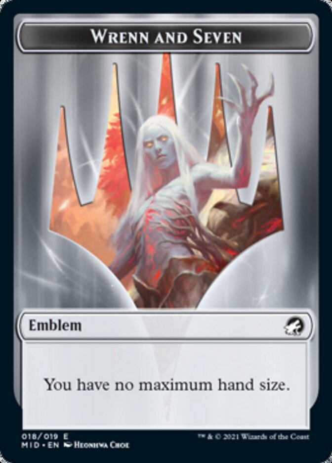Image of Zombie (005) // Wrenn and Seven Emblem Double-Sided Token [Innistrad: Midnight Hunt Tokens]