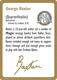 Image of 1996 George Baxter Biography Card [World Championship Decks]